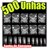 500 Unhas Postiças + 1 Cola Grátis